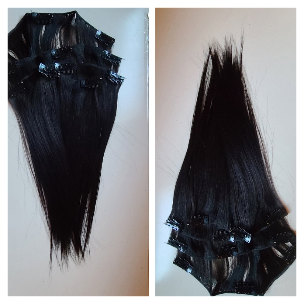 🆕️ 12 inch Color Black 🖤 Brand New 🖤Clip in Hair Extensions 🌱